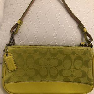 Coach Lime Green Mini Baguette Bag - Like New!